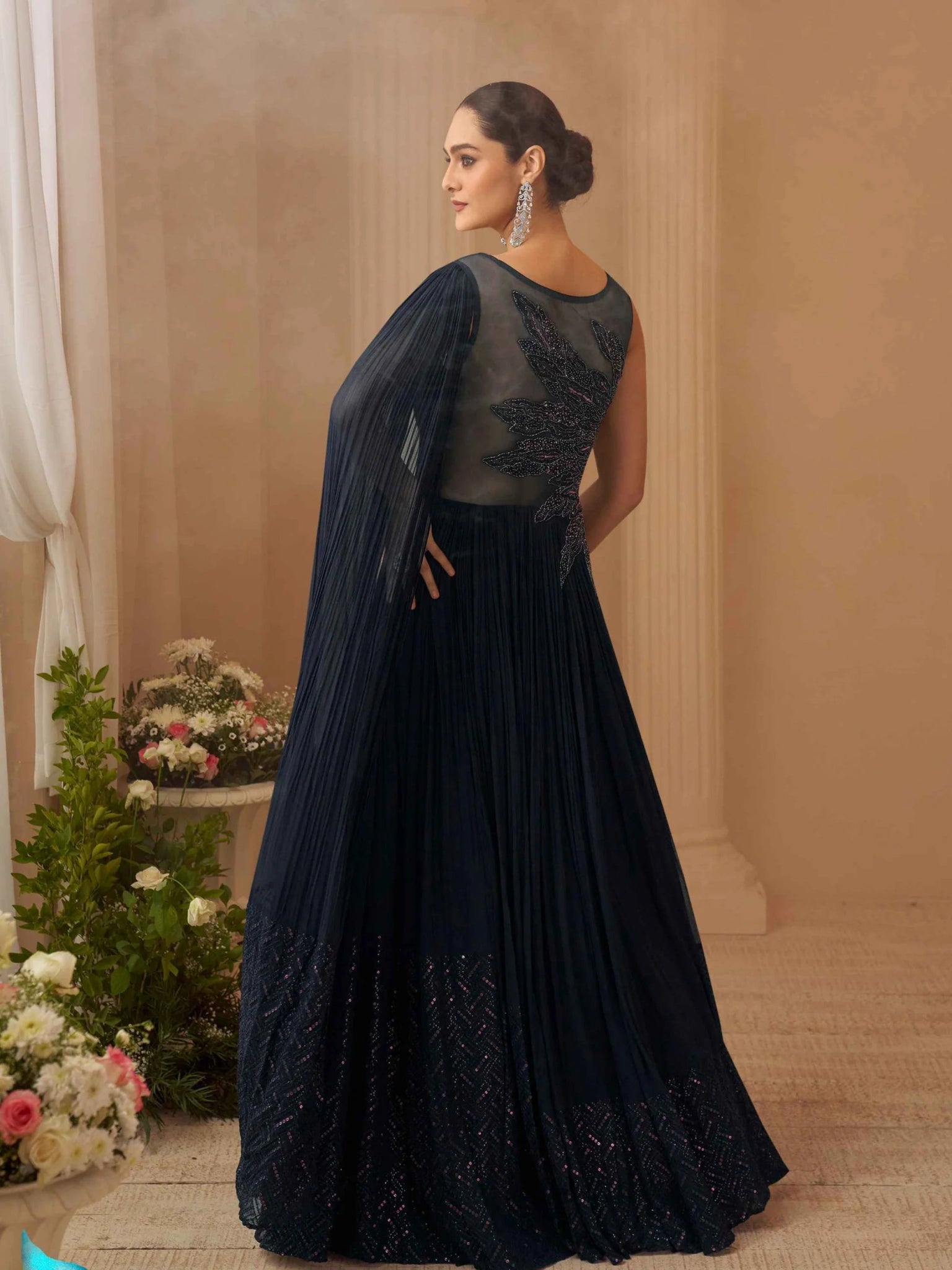 Stunning Black Floral SYAG - Indian Dress House 786