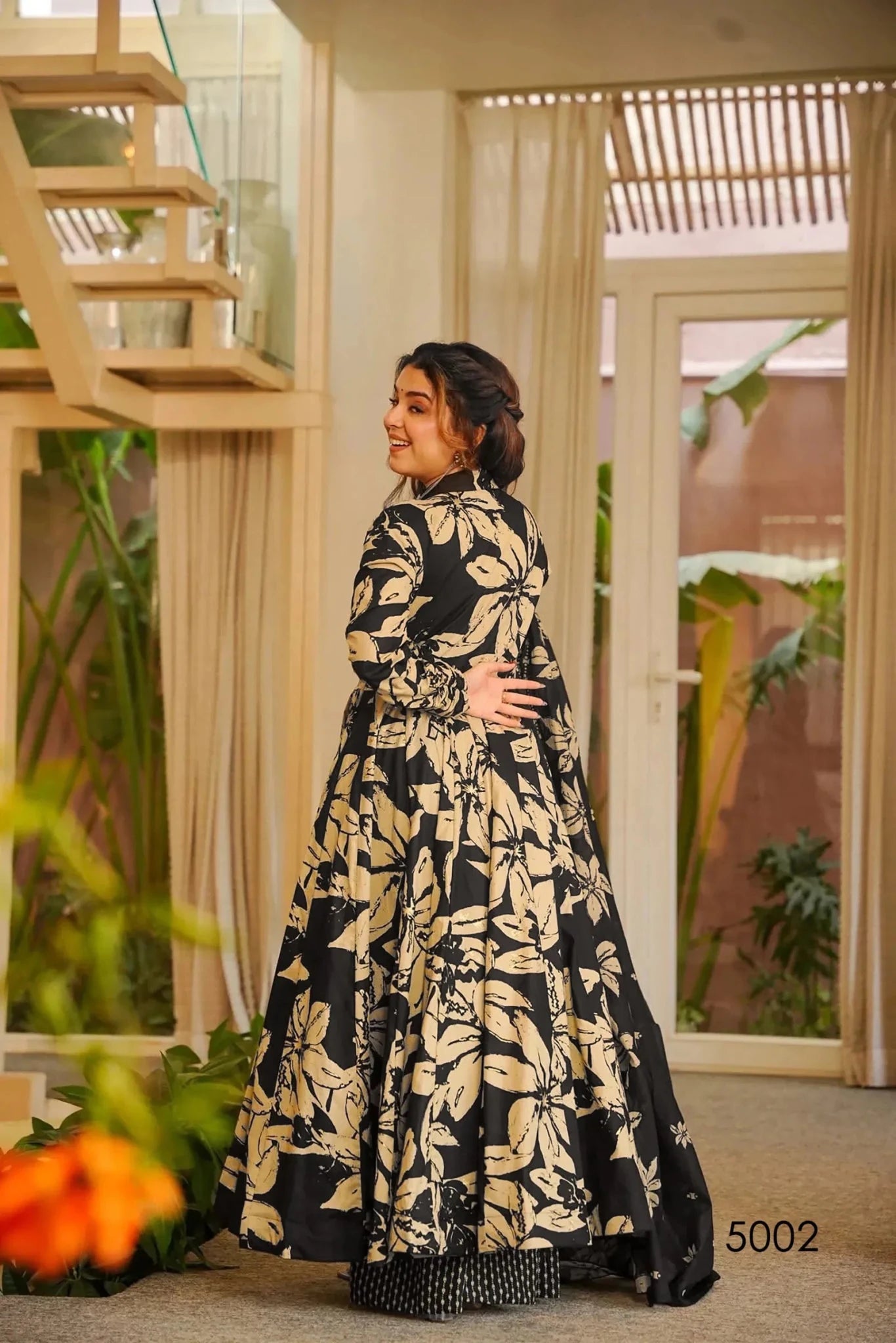 Stunning Black Floral VMY 5002 FVD - Indian Dress House 786