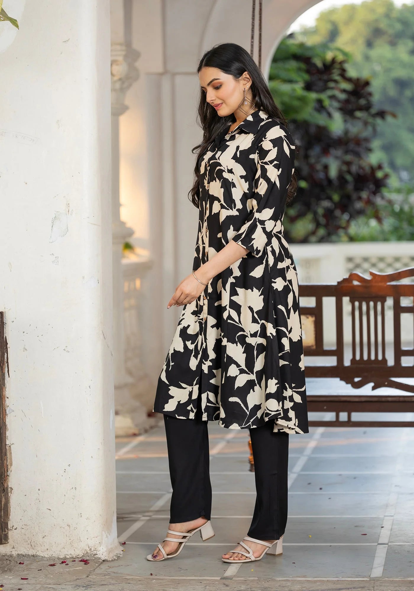 Stunning Black Floral ZAL 1006 FVD - Indian Dress House 786