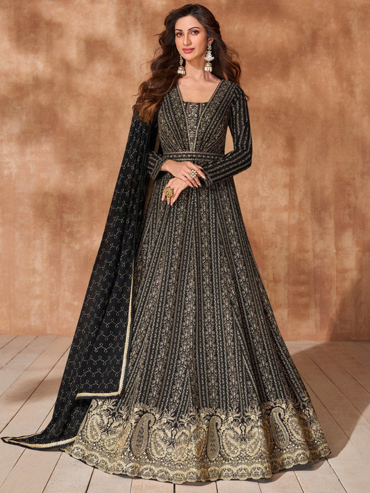 Stunning Black & Gold SYM - Indian Dress House 786