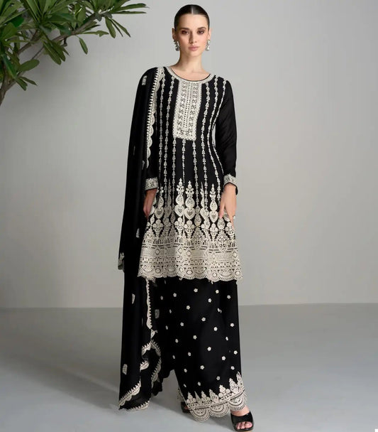 Stunning Black & White ASZ - Indian Dress House 786