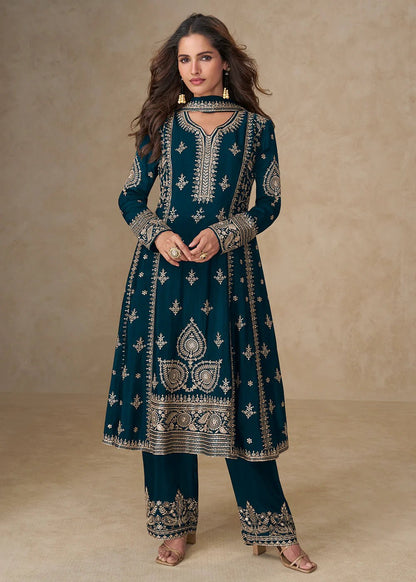 Stunning Blue AMSK - Indian Dress House 786