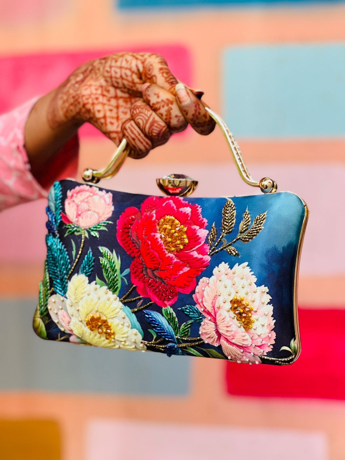 Stunning Blue Floral CFB - Indian Dress House 786