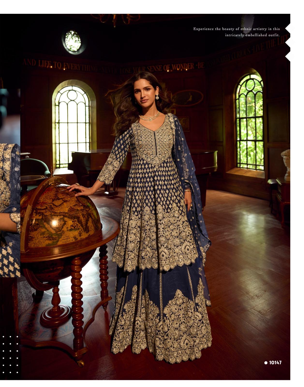 Stunning Blue & Gold SSL - Indian Dress House 786