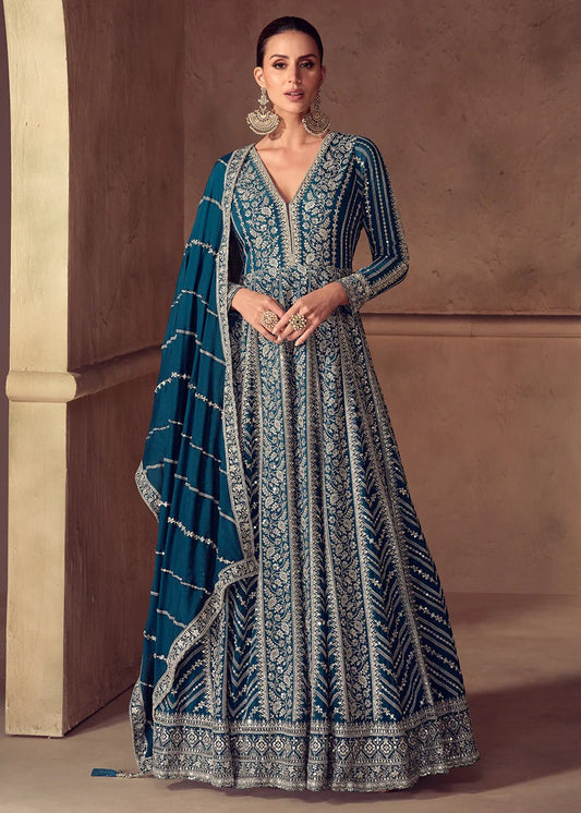 Stunning Blue GRY - Indian Dress House 786