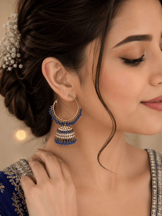 Stunning Blue Loop Jhumka JWY - Indian Dress House 786