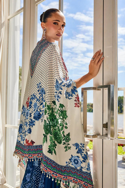 Stunning Blue & White Floral CP SHIV - Indian Dress House 786