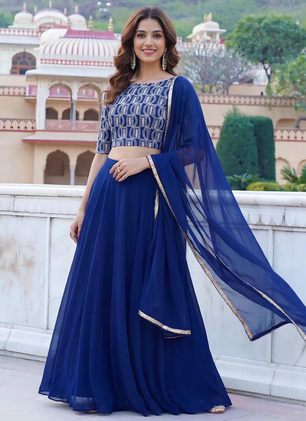 Stunning Blue ZGL - Indian Dress House 786