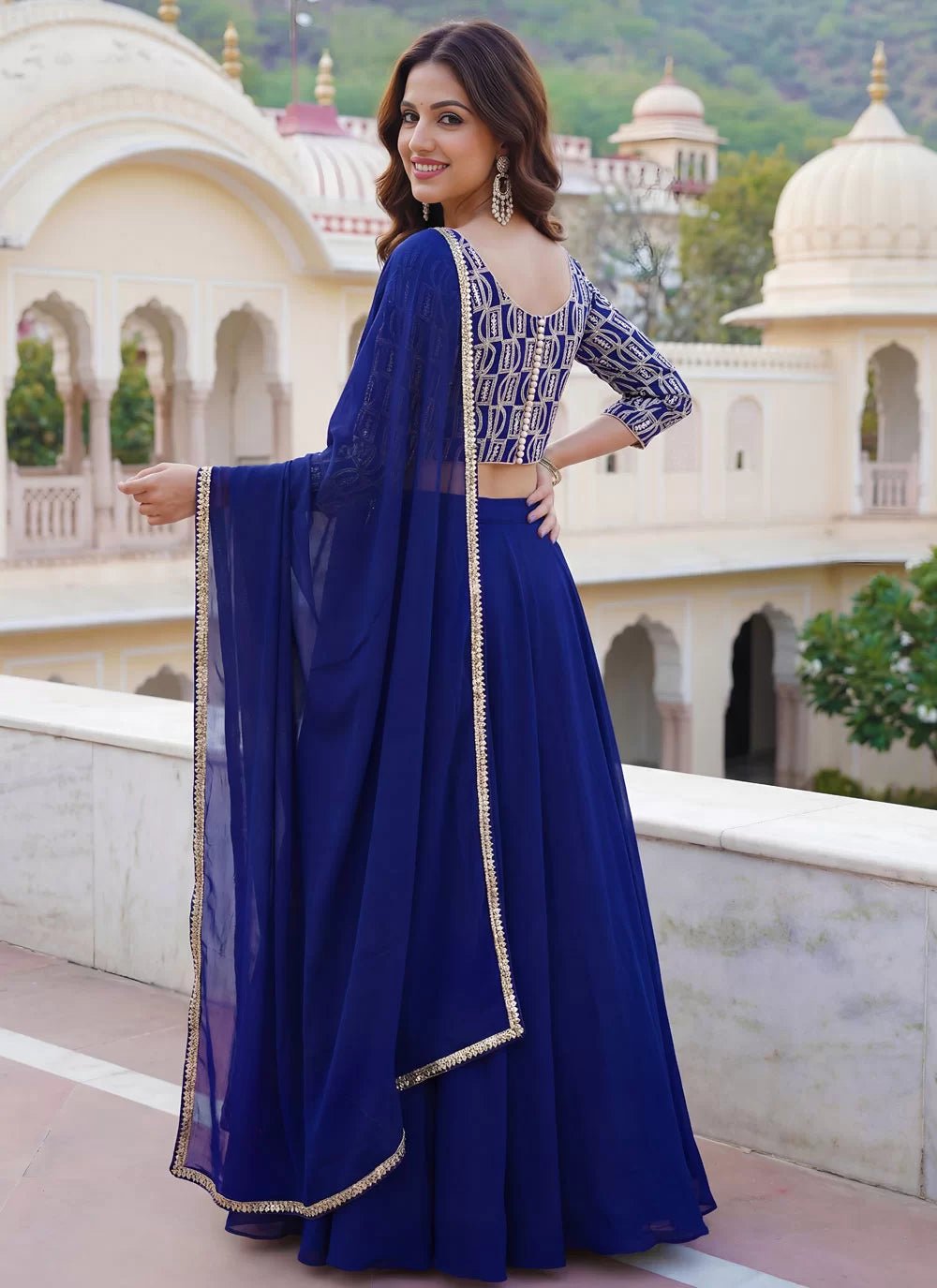 Stunning Blue ZGL - Indian Dress House 786
