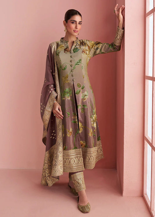 Stunning Brown Floral SYPK - Indian Dress House 786