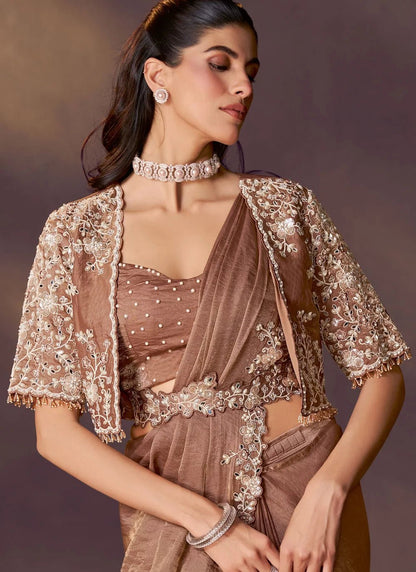 Stunning Brown MHC SAREE - Indian Dress House 786