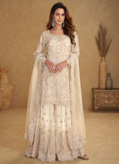 Stunning Cream & Gold GKSH - Indian Dress House 786
