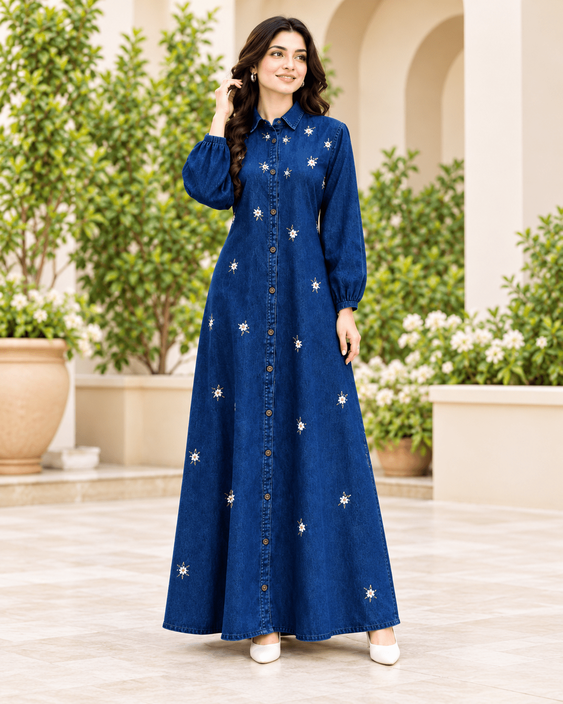 Stunning Denim Floral TLC FVD - Indian Dress House 786