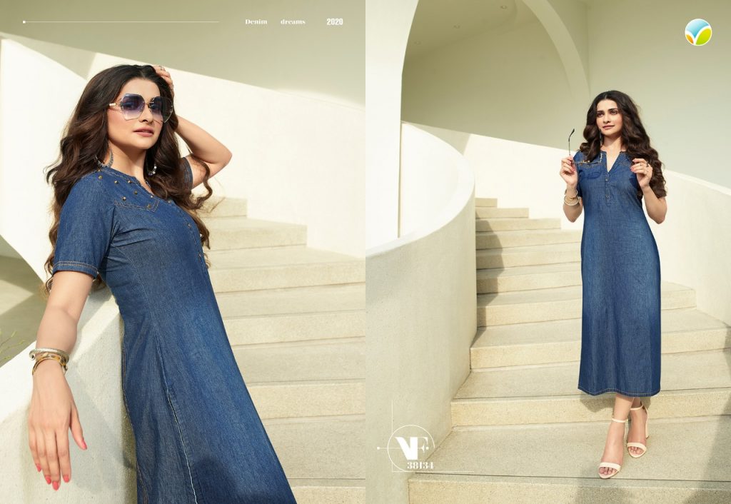 Stunning Denim Kurti VTD - Indian Dress House 786