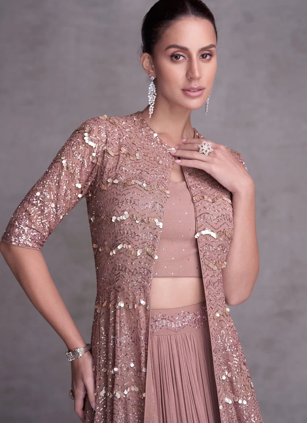 Stunning Dusty Pink GKQ - Indian Dress House 786 Stunning Dusty Pink GKQ - Indian Dress House 786