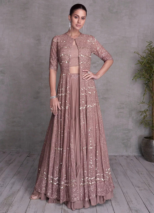 Stunning Dusty Pink GKQ - Indian Dress House 786