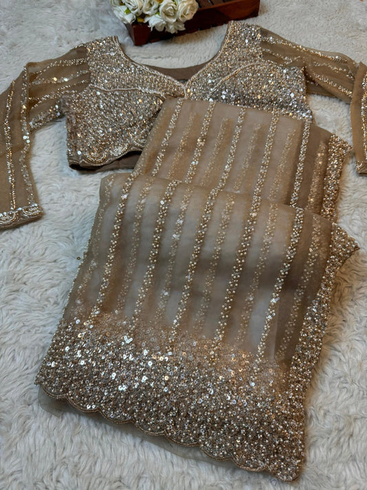 Stunning & Exclusive Heavy Beaded JYTS Saree - Indian Dress House 786
