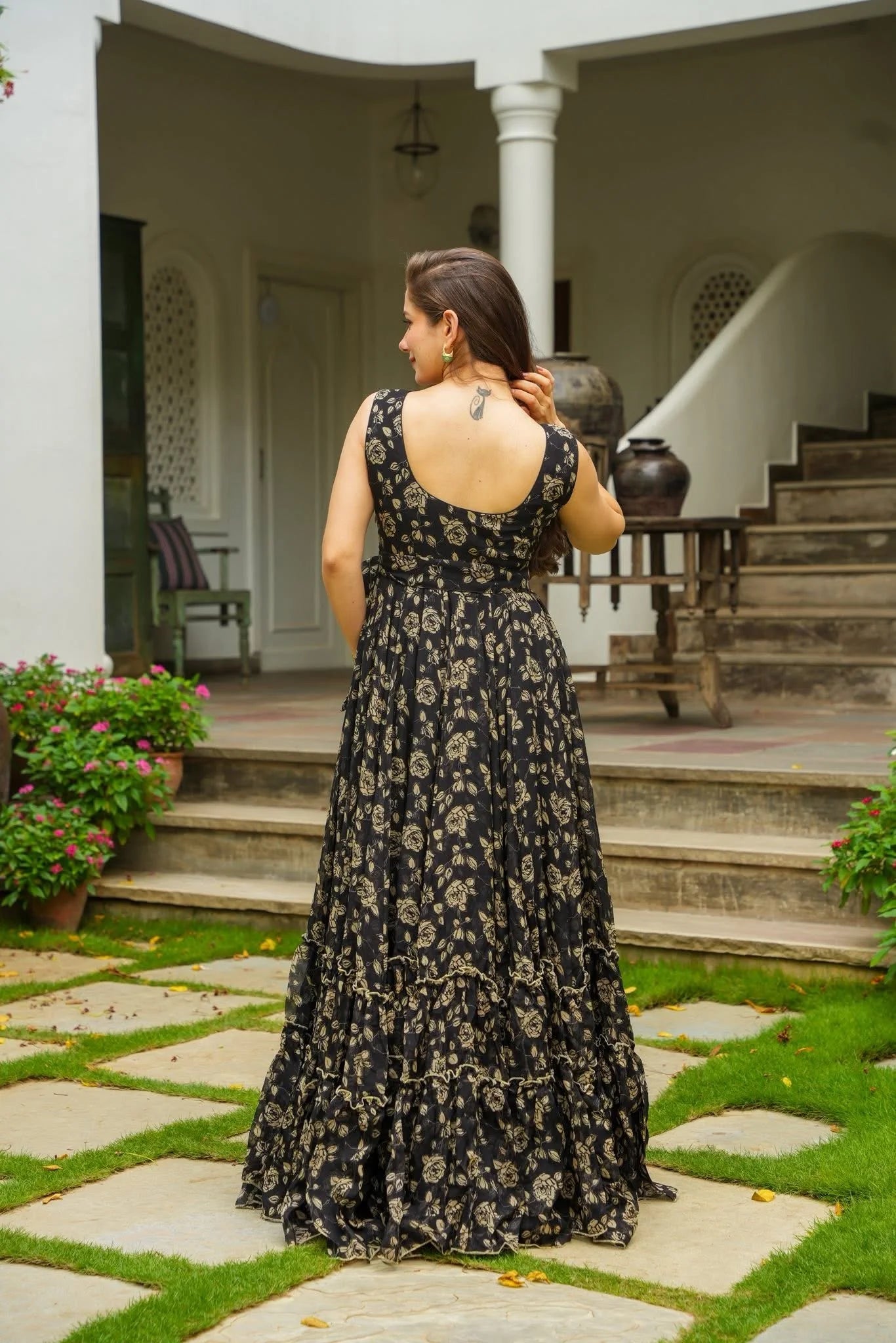 Stunning Floral Black LC 29001 FVD - Indian Dress House 786