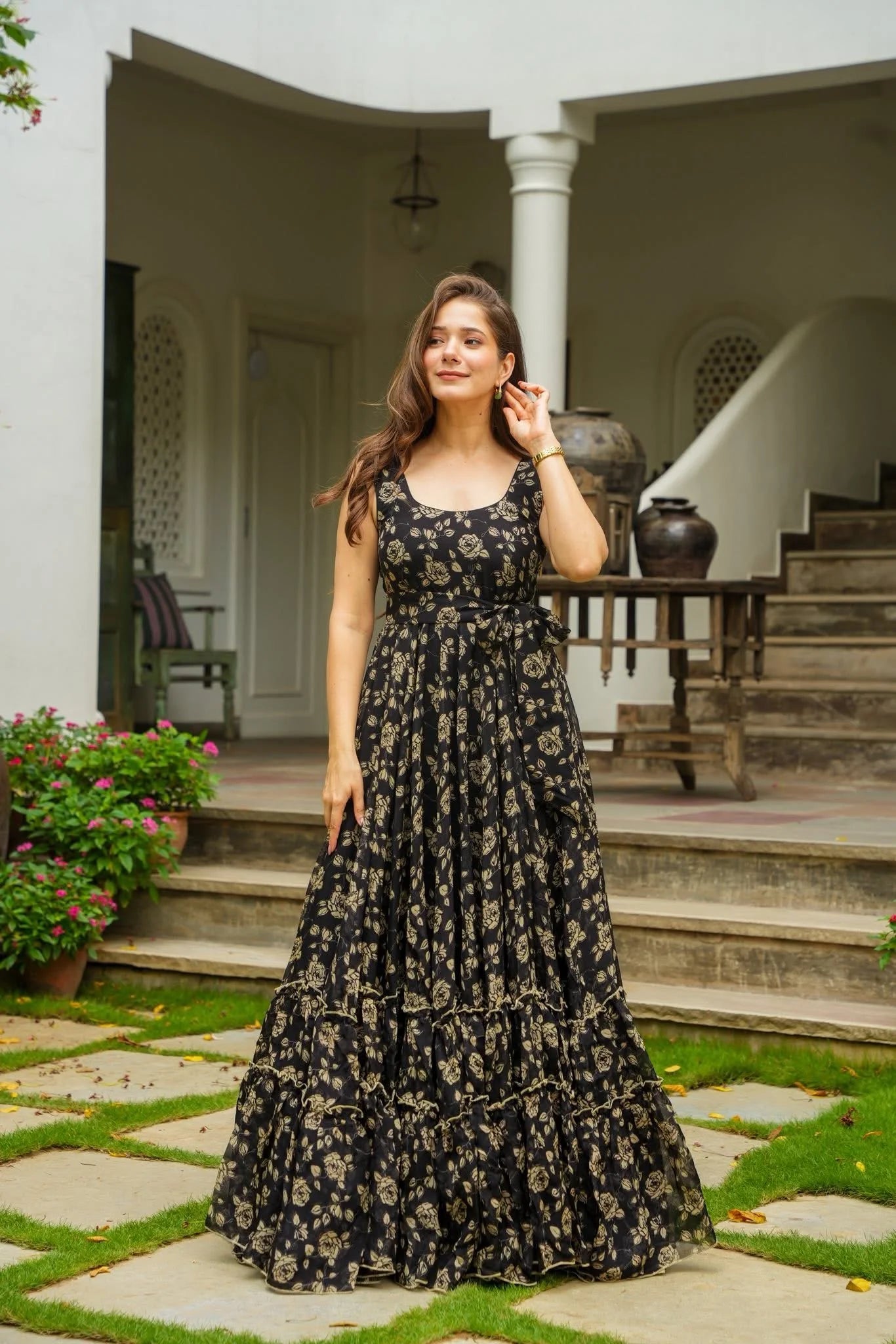 Stunning Floral Black LC 29001 FVD - Indian Dress House 786