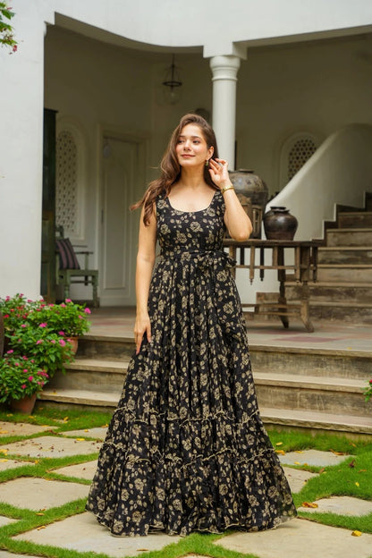 Stunning Floral Black LC 29001 FVD - Indian Dress House 786
