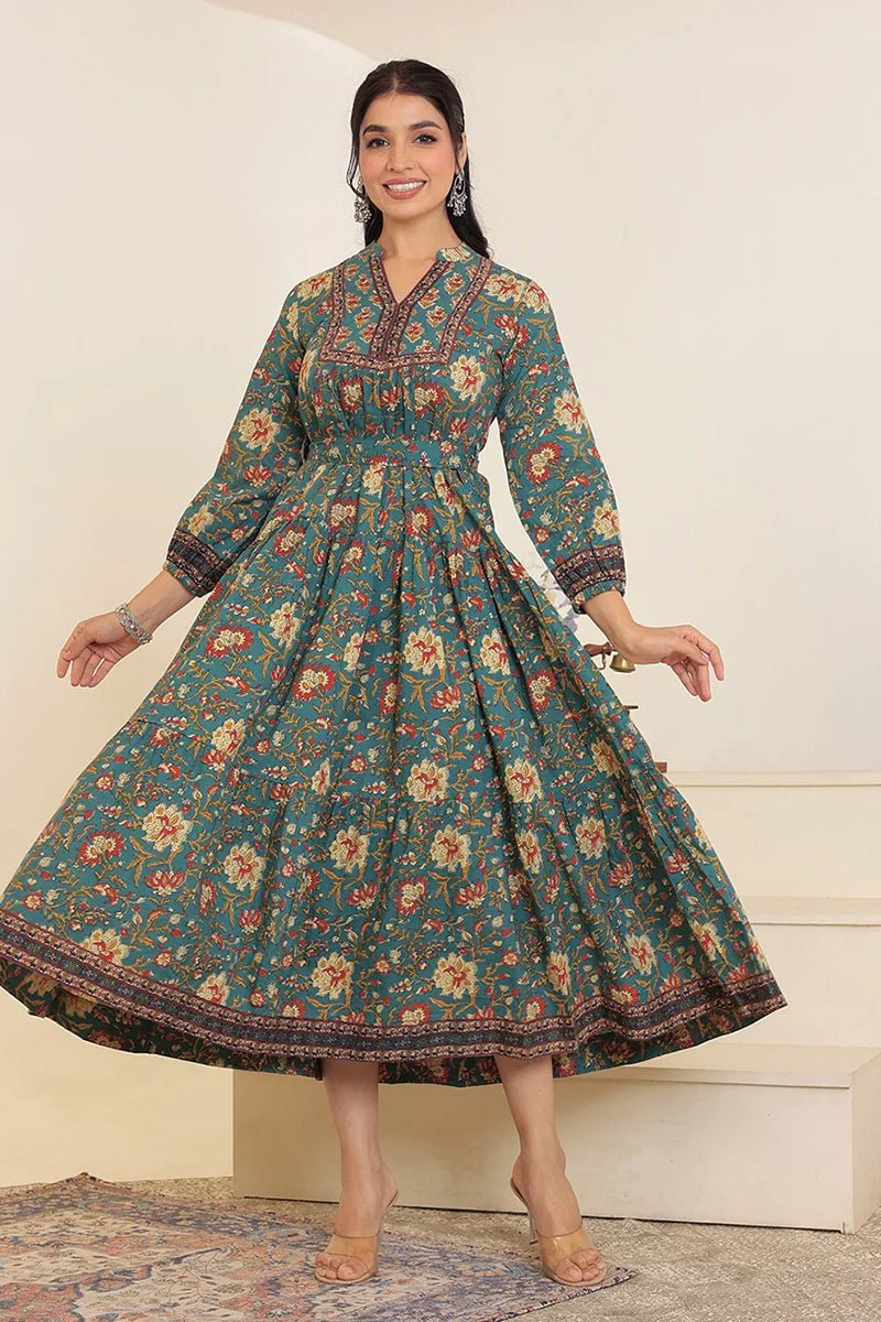 Stunning Floral Green GC MSK - Indian Dress House 786