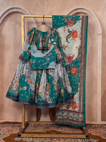 Stunning Floral Green ZNL - Indian Dress House 786