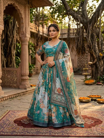 Stunning Floral Green ZNL - Indian Dress House 786