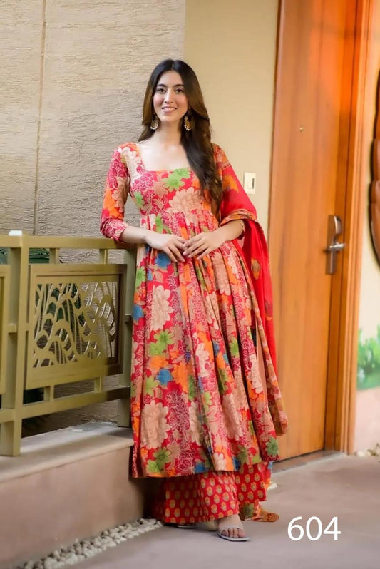 Stunning Floral Multi Color LC 604 FVD - Indian Dress House 786