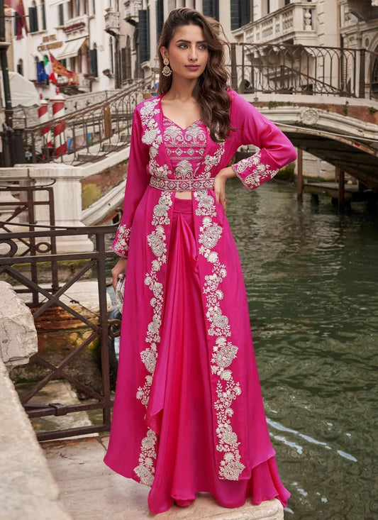 Stunning Floral Pink SYMP - Indian Dress House 786