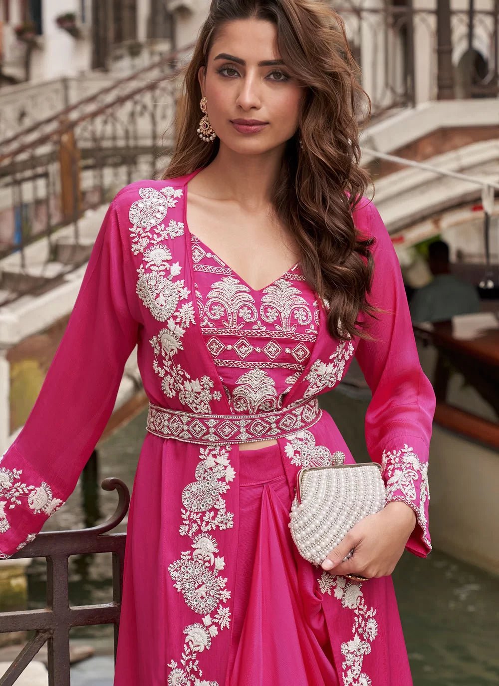 Stunning Floral Pink SYMP - Indian Dress House 786
