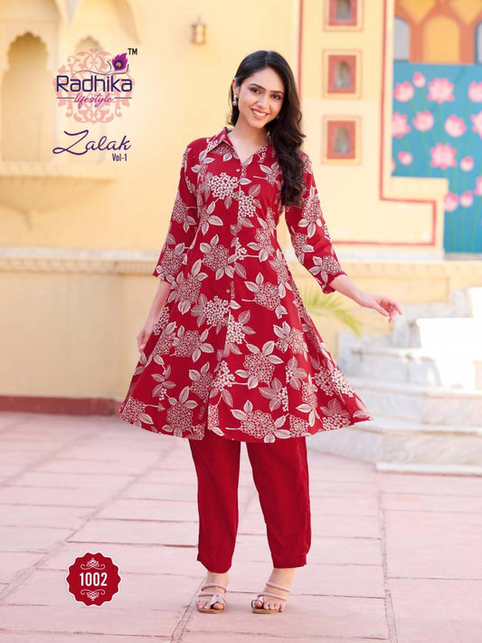 Stunning Floral Red RDZ 1002 FVD - Indian Dress House 786