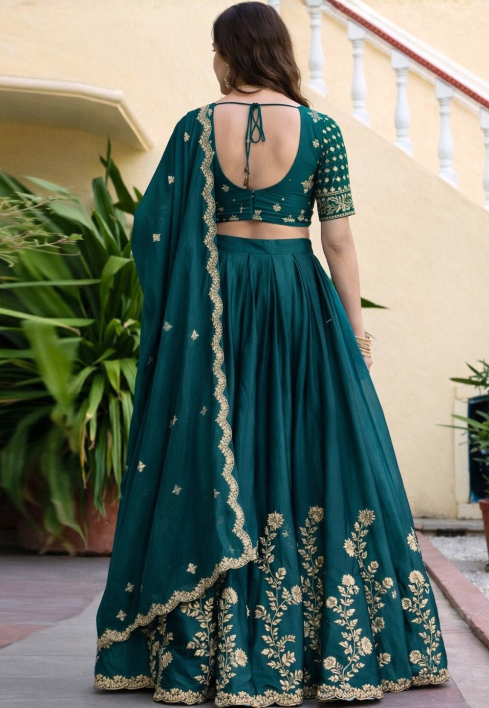 Stunning Floral Teal ZNL - Indian Dress House 786