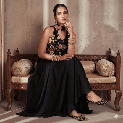 Stunning Gold & Black Jutti - Indian Dress House 786