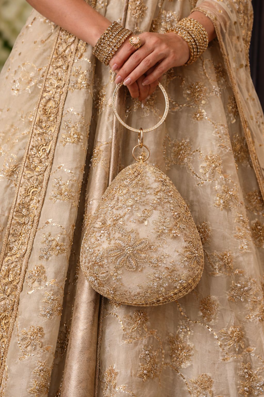 Stunning Gold Floral CFB - Indian Dress House 786