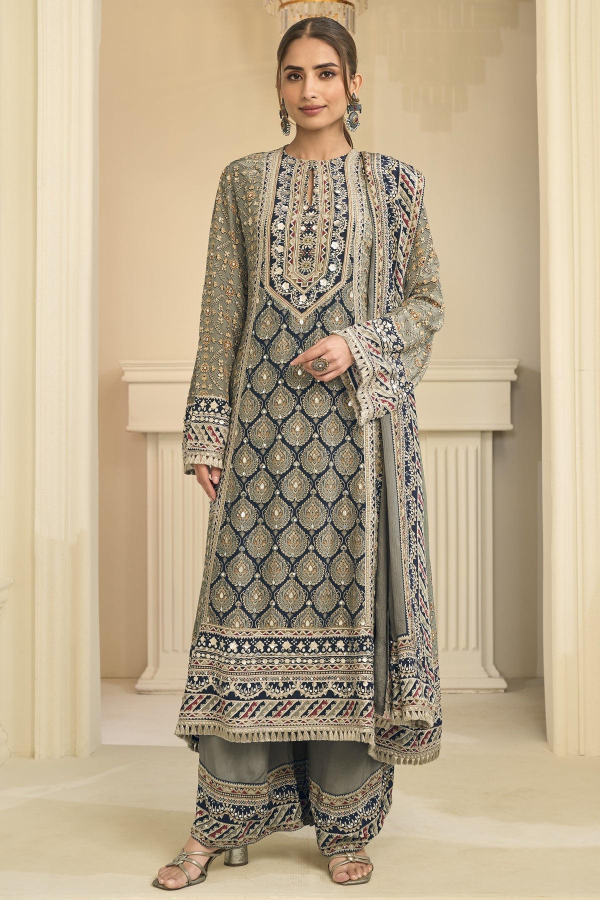 Stunning Green & Blue SEP - Indian Dress House 786