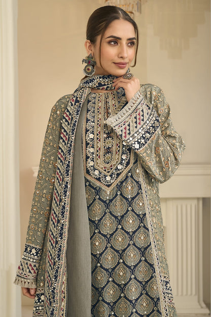 Stunning Green & Blue SEP - Indian Dress House 786