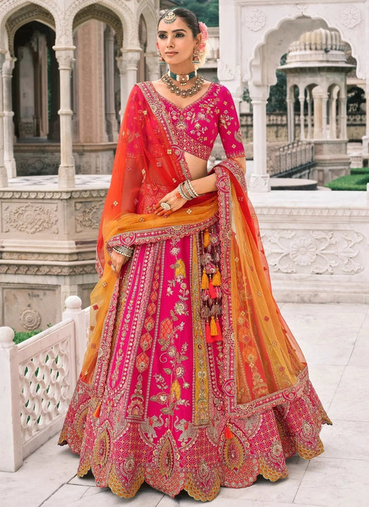 Stunning Hot Pink & Orange ABCL - Indian Dress House 786
