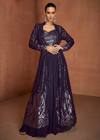 Stunning Indo Western Jacet GVL - Indian Dress House 786