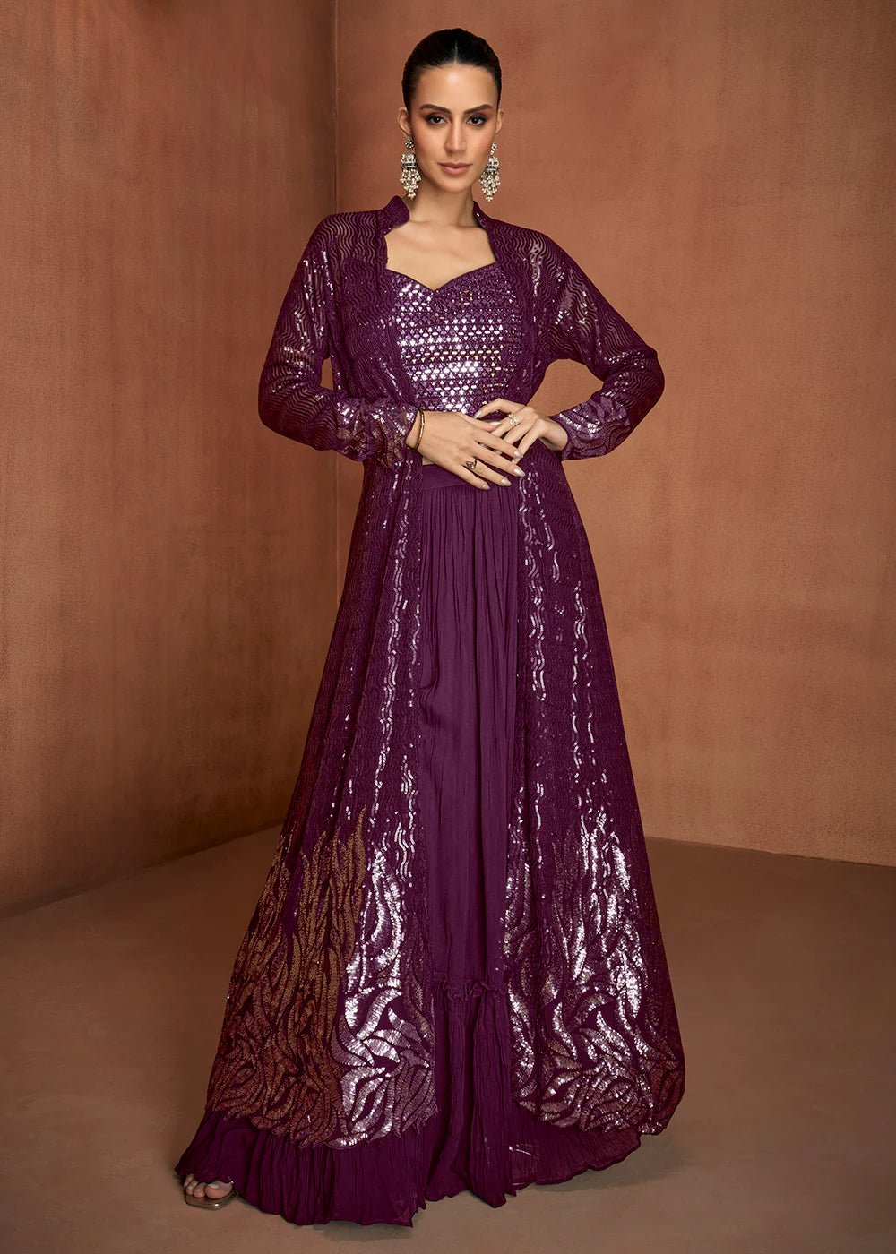 Stunning Indo Western Jacet GVL - Indian Dress House 786