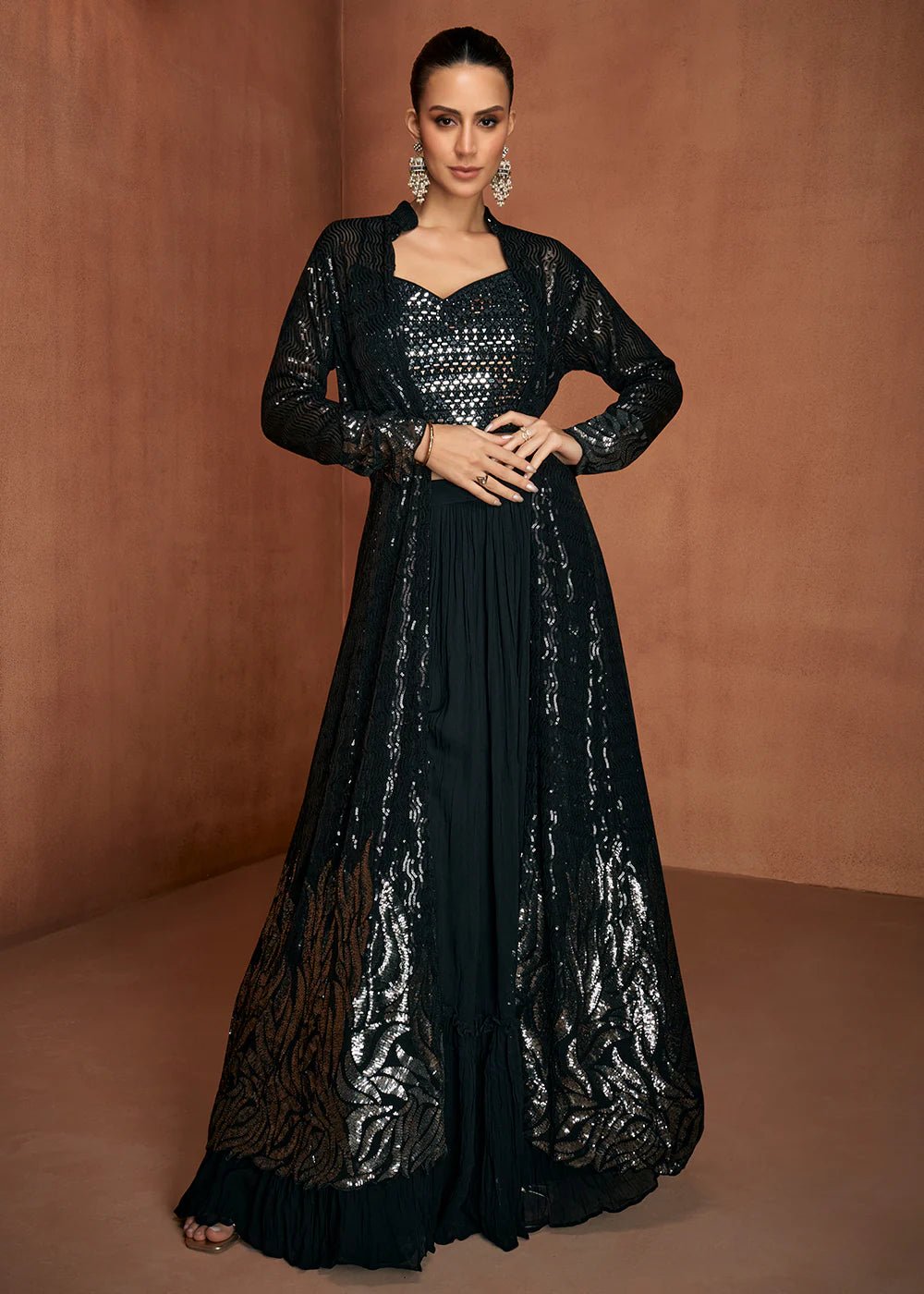 Stunning Indo Western Jacet GVL - Indian Dress House 786