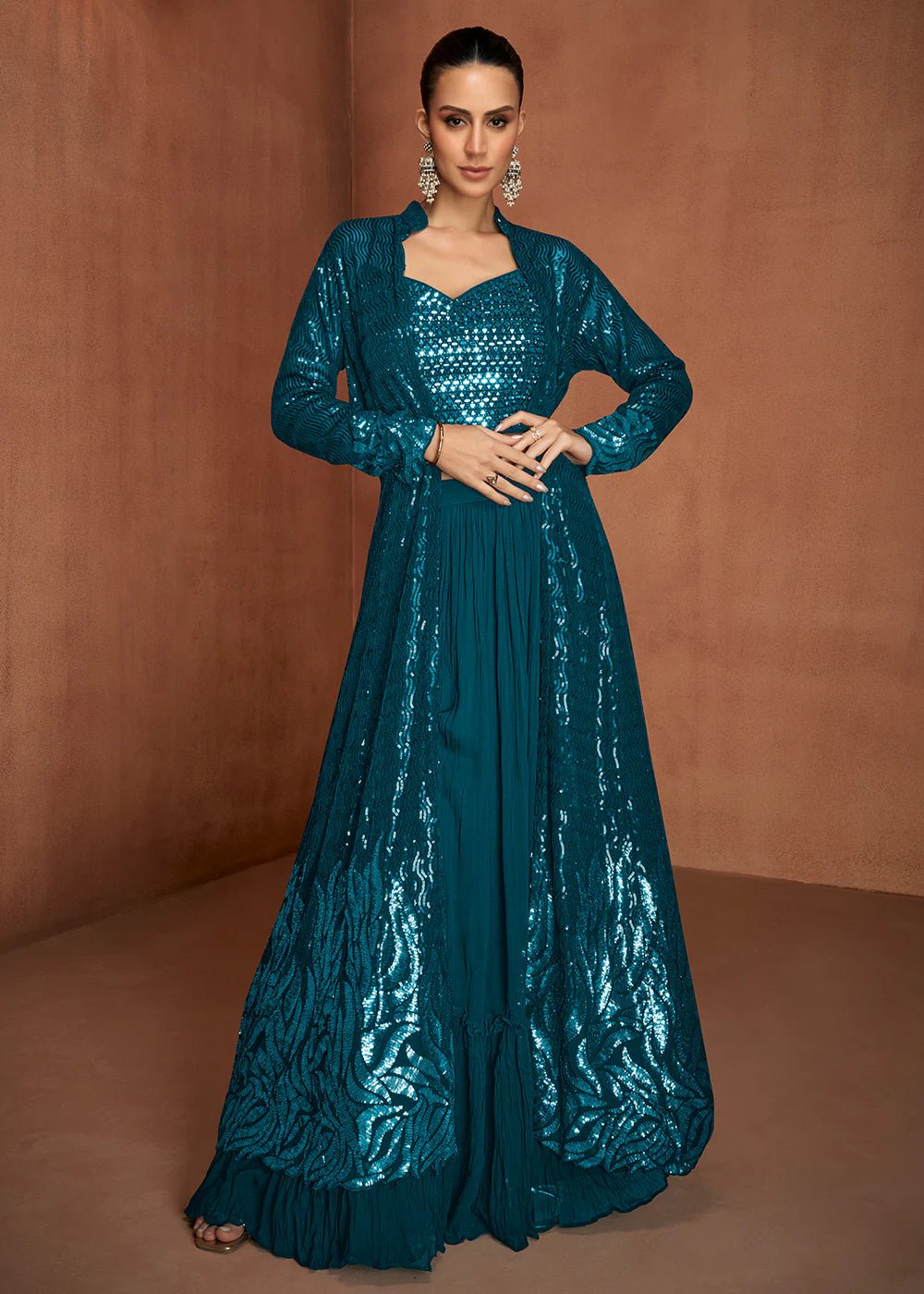 Stunning Indo Western Jacet GVL - Indian Dress House 786