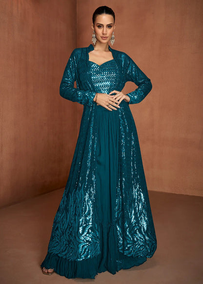 Stunning Indo Western Jacet GVL - Indian Dress House 786