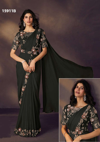 Stunning Ivory Metallic MHC SAREE - Indian Dress House 786