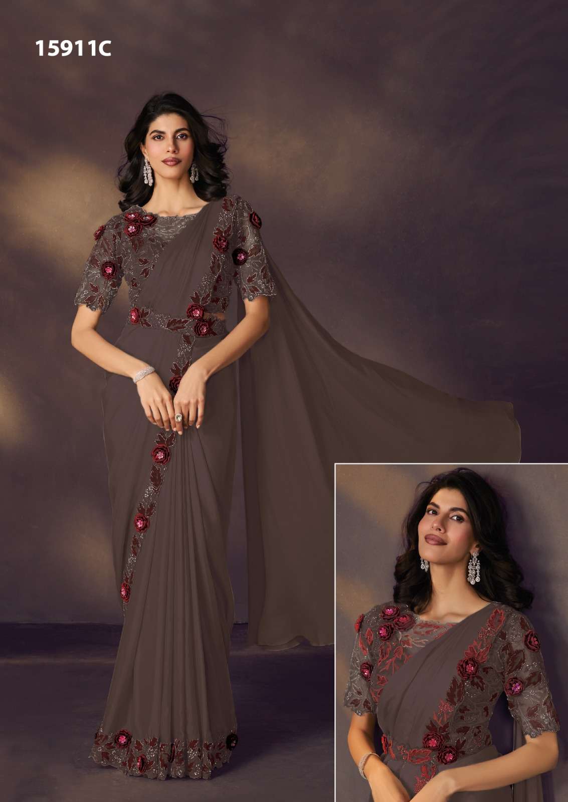 Stunning Ivory Metallic MHC SAREE - Indian Dress House 786