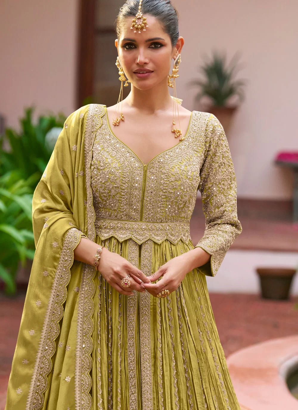 Stunning Lime Green GKMJ - Indian Dress House 786