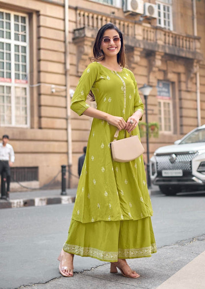 Stunning Lime Green MT 4007 KTS - Indian Dress House 786