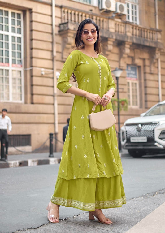 Stunning Lime Green MT 4007 KTS - Indian Dress House 786