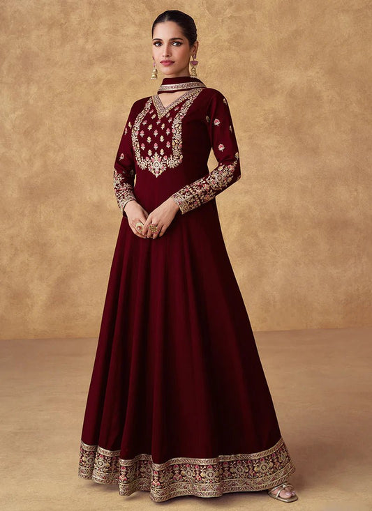 Stunning Maroon ASWG - Indian Dress House 786