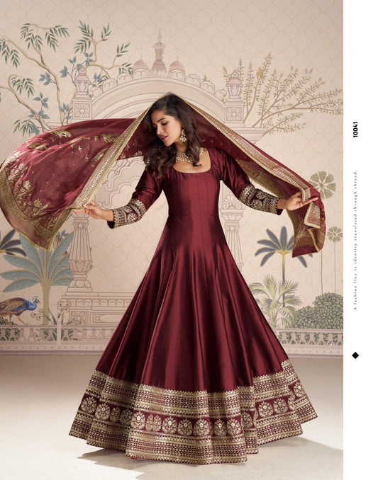 Stunning Maroon SYRO - Indian Dress House 786