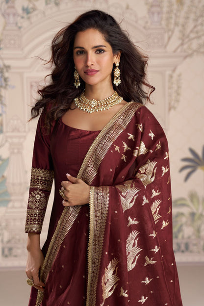 Stunning Maroon SYRO - Indian Dress House 786